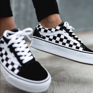 VANS old skool checkerboard platforms